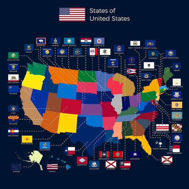 A map of the United States highlighting different regions suitable for off-season travel, categorized by season (spring, fall, winter). Each region has small icons representing family-friendly activities (e.g., hiking trails in the mountains, beaches with fewer people, historical landmarks).